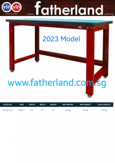 M10 HEAVY DUTY WORK BENCH WITH WOODEN TABLE TOP WB015