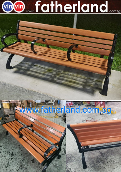 OUTDOOR PARK BENCH MODEL VIN-06-1USP  Synthetic imitation Fibre Plastic wood With 2 Center Diverter