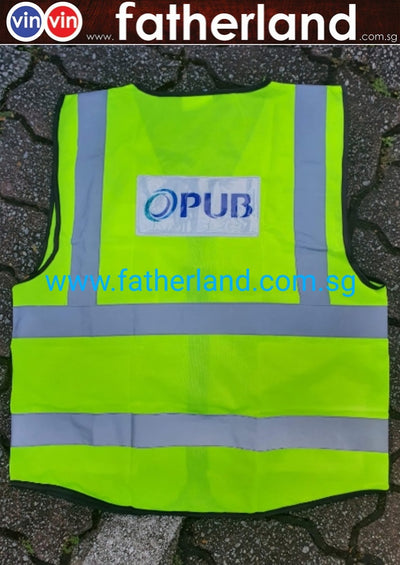 PUB SAFETY REFLECTIVE VEST with logo Prinitng ( CUSTOM MADE ) HG SMOOTH SERIES