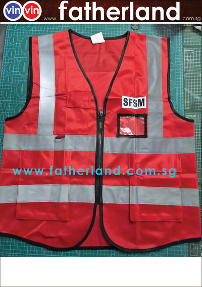 Senior Fire Safety Manager Safety Reflective Vest  (with POCKET ) with logo Prinitng ( CUSTOM MADE ) HG SMOOTH SERIES (Copy)