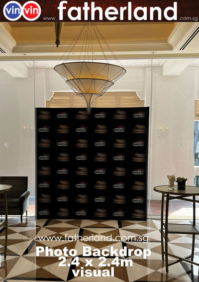 Photo Booth Backdrop 2.4 x 2.4 meter ( Black Background )