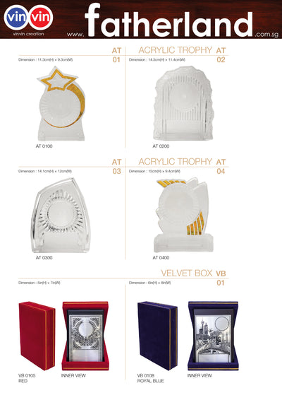 ACRYLIC TROPHY VINVIN CREATION CATALOG 129
