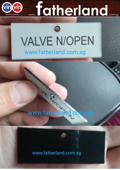 safety Valve open tag 50x20mm