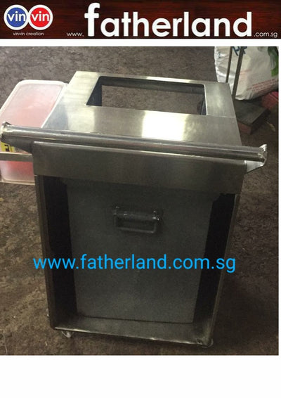 Fabricate Stainless Steel Trolley Frame to mount on Existing Canteen Trolley and mount New Side Pocket for Utensil