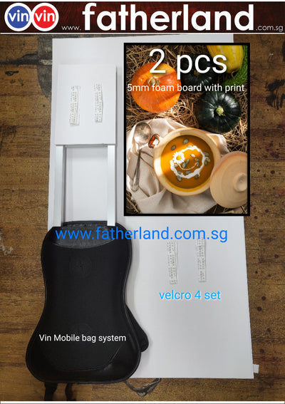 Man Pack Mobile Sign with A1 FoamBoard Printing Both Size