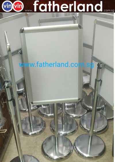 A3 ROTATING VINVIN SIGNAGE STAND ( CHROME SERIES ) ( Strong Base )