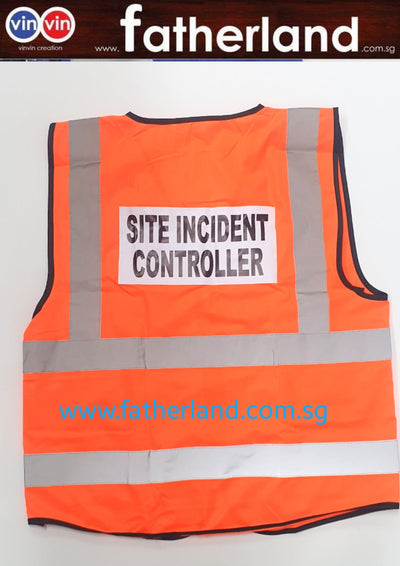 Safety Reflective Vest with logo Prinitng Orange ( CUSTOM MADE )