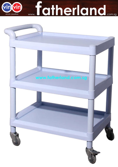 vinvin 3 tier heavy duty round bar kitchen large trolley ( vin-3TL-tr)