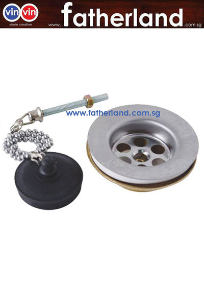 SHOWY 8171 1-1/4 BRASS WASTE W/ PLUG & CHAIN
