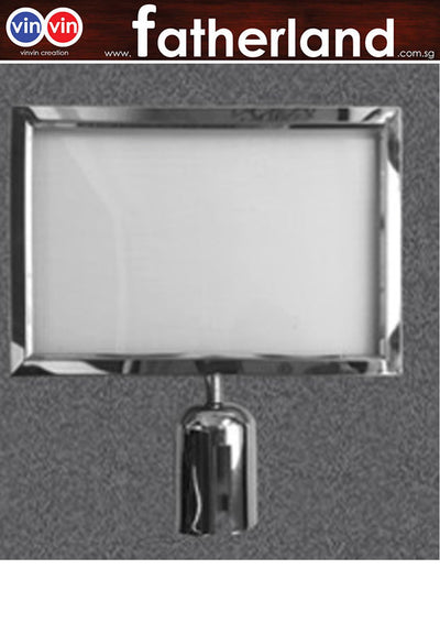 Queue Pole A4 Landscape Stainless Steel Frame