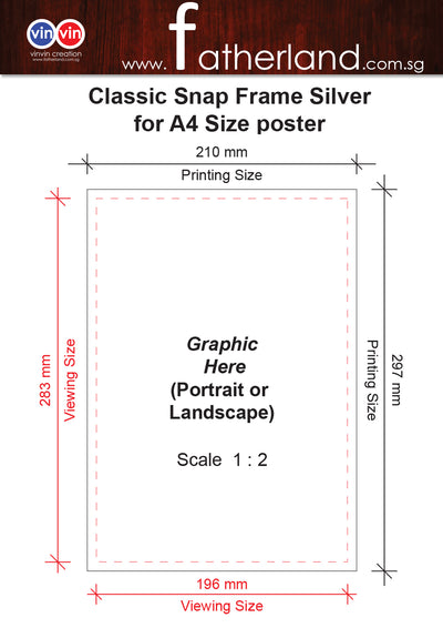 ALUMINIUM SNAP FRAME  A4 ( SILVER )