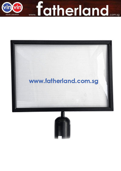 Queue Pole A4 Landscape Black Frame ( Matt Black Export series )