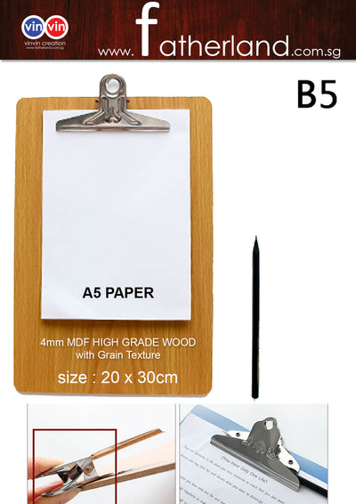 MDF B5 Wooden file with Clip