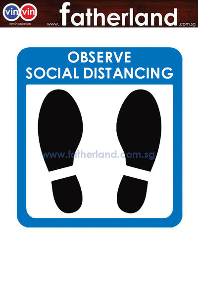 SOCIAL DISTANCING FLOOR MARKER STICKER ( BLUE DESIGN )