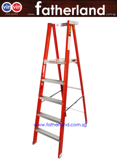 FIBREGLASS PLATFORM LADDER 11 Steps with Safety Chain