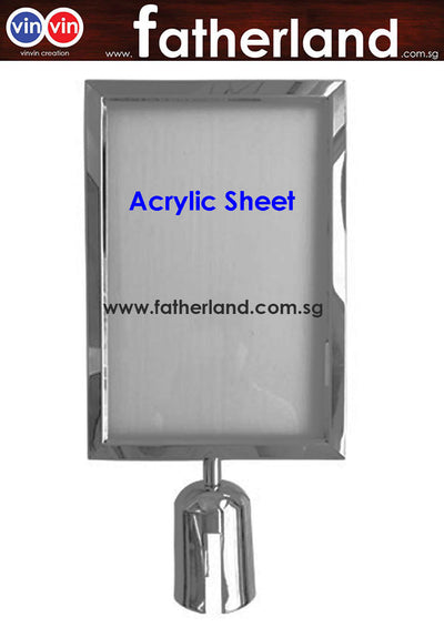 Queue Pole A4 Portrait Stainless Steel Frame Heavy Duty Series