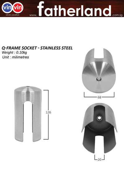 Queue Pole A4 Landscape Stainless Steel Frame Capping  ( PP series )