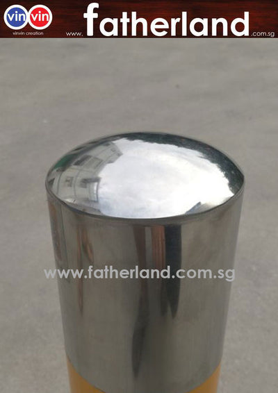 STAINLESS STEEL BARRIER POLE WITH REFLECTIVE STICKER