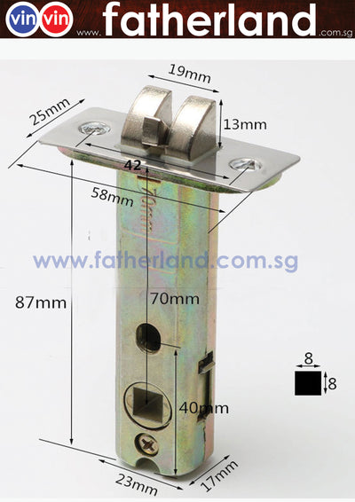 Vin Single Bolt Mortise Split Tongue Center Distance 70mm
