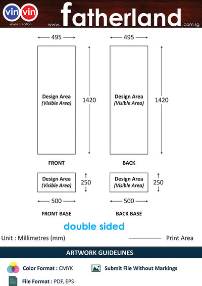 Double Sided Airport Stand (Black) ( With Print ) - 142cm x 49.5cm