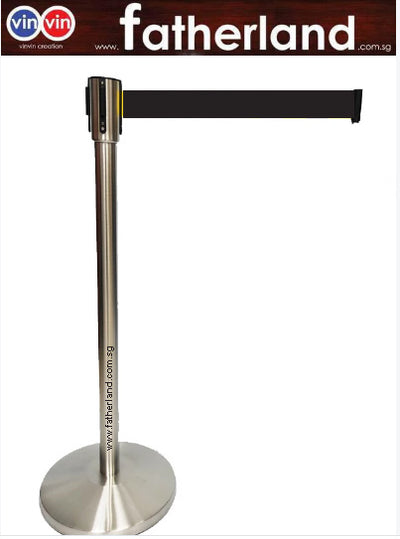 STAINLESS STEEL QUEUE POLE WITH  BLACK BELT