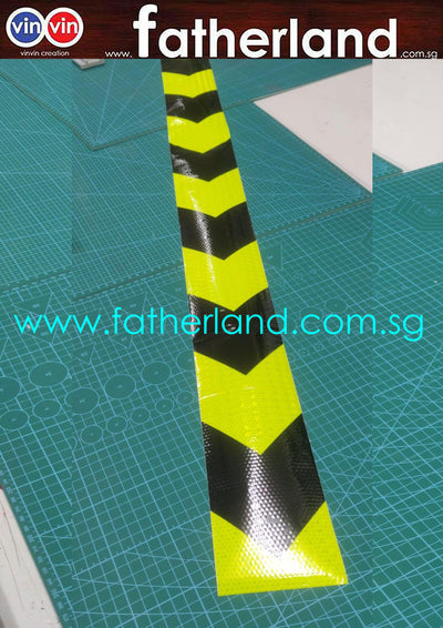 Reflective Green Tape Sticker with Black Arrow 100mm x 1M