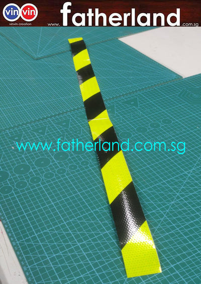 Reflective Green Tape Sticker with Black Strip 50mm x 1M