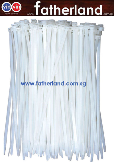 CABLE TIE 8" X 4MM WHITE (1PKT= 100PCS)