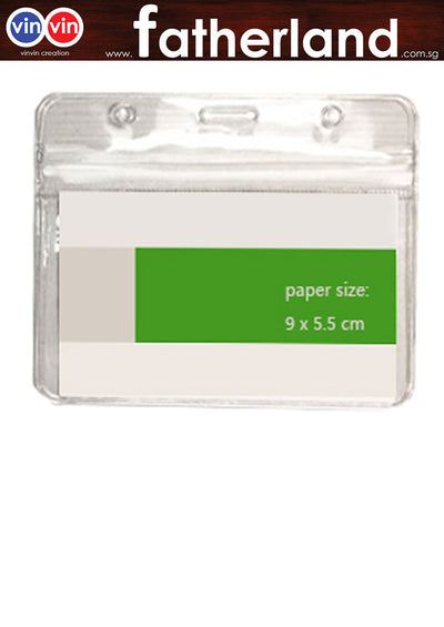 PVC Transparent Card Holder w/zip lock 9.5cm x 6cm (Landscape)