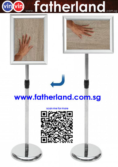 A3 ROTATING VINVIN SIGNAGE STAND ( CHROME SERIES ) ( Strong Base )