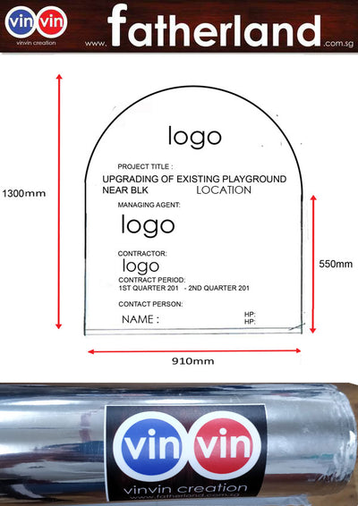 CHROME WEATHERPROOF STICKERS FOR TEMPORARY SIGNBOARD