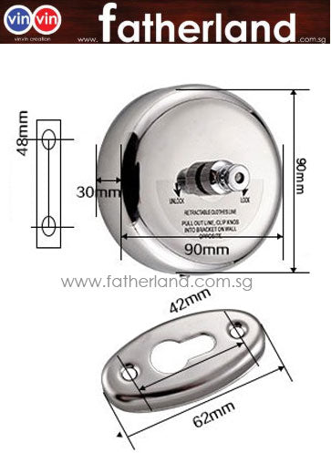 Stainless Steel Clothes Hanger with 2.8m Retractable Nylon Rope