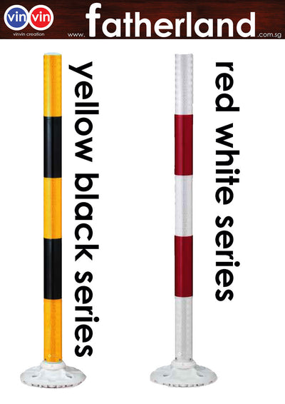 Flexible Bollard with Anchors 1100mm Height White and Red