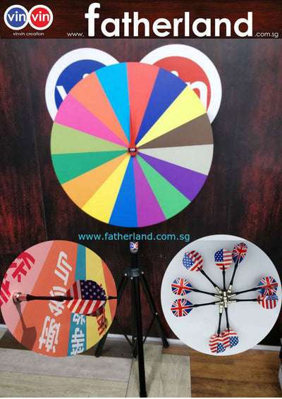 WHEEL OF FORTUNE 800MM PORTABLE WITH MAGNETIC DART BOARD ( 2 IN 1 )