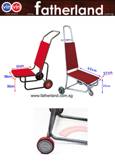 hotel banquet chair cart with 3 wheels