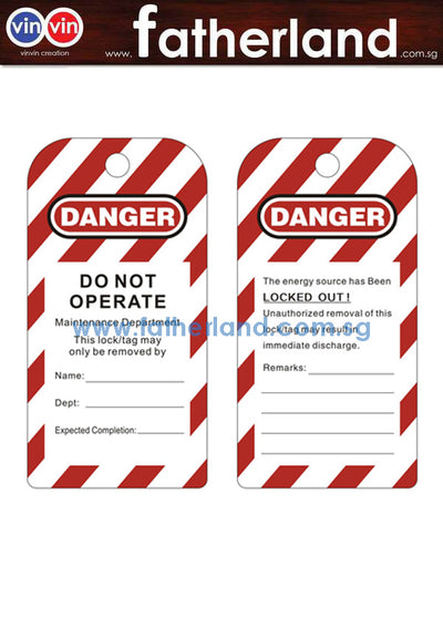 DANGER Do Not Operate Energy Source Lockout Tagout Tags ( DESIGN 2 )