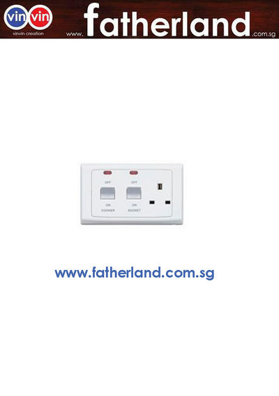 MK S5061 WHI 45A DP COOKER SWITCHSOCKET WITH NEON