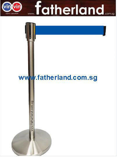 STAINLESS STEEL QUEUE POLE WITH NB BLUE BELT ( HG )