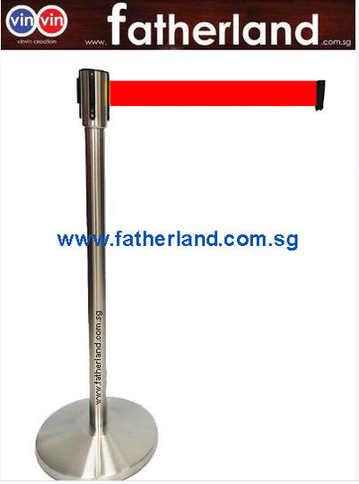STAINLESS STEEL QUEUE POLE WITH RED BELT ( TG )