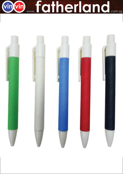 Recycled Pen with white clip (Black Ink)