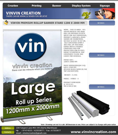 Pull Up Stands 1200 x 2000mm ( Silver Premium Series )
