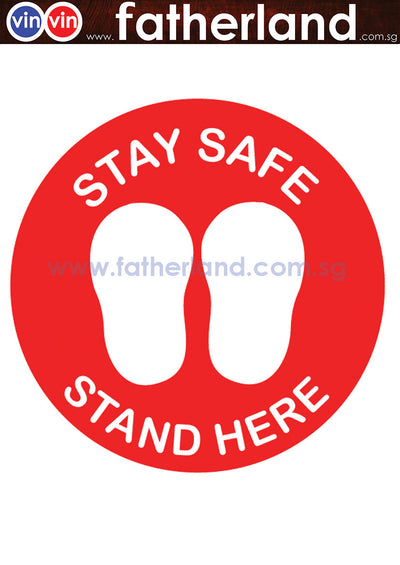1 meter safe distancing label sticker Round Entrance ( Stay Safe Stand Here )