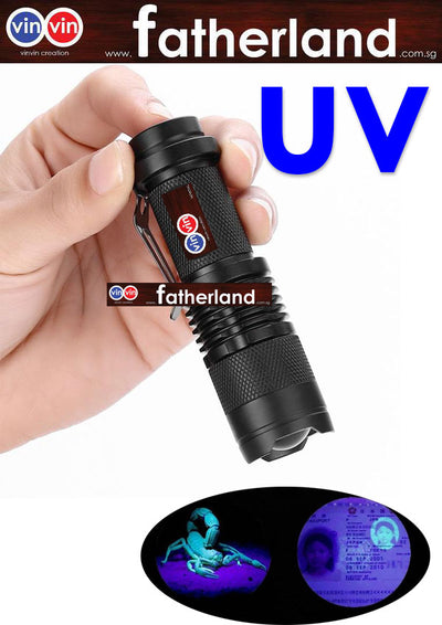 LED UV flashlight model : vin-UVLED-1AA