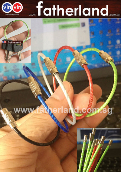 Security Steel Rope key rings with colour seal