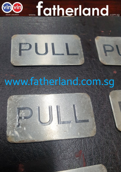 PULL Stainless Steel Sign