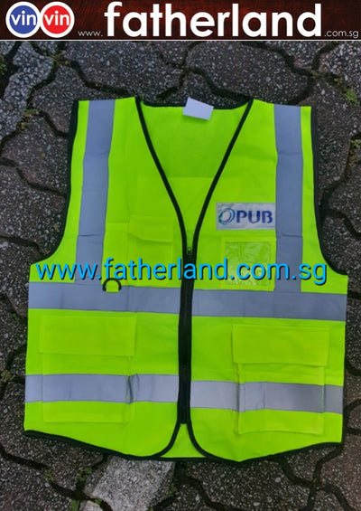PUB SAFETY REFLECTIVE VEST with logo Prinitng ( CUSTOM MADE ) HG SMOOTH SERIES