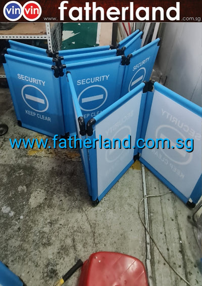 3 panel folding barrier panel 550x800 . SECURITY CLEAR WITH LOGO