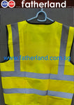 SAFETY REFLECTIVE VEST with logo Prinitng ( CUSTOM MADE ) HG SUPER YELLOW