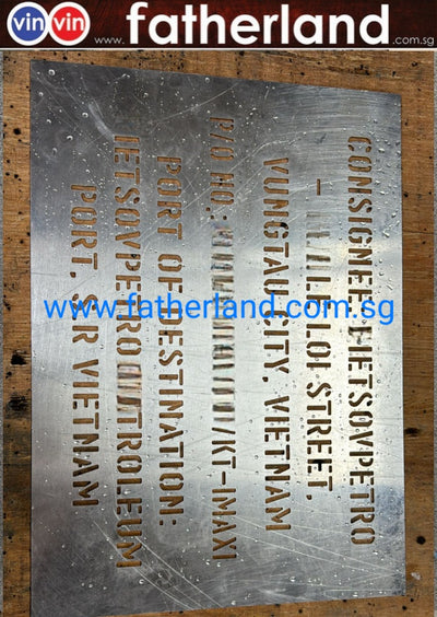 Aluminium Stencil for wooden cargo box