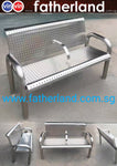 OUTDOOR PARK BENCH MODEL VIN-06-1USS Stainless Steel with Center Diverter